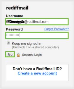 my rediffmail account.